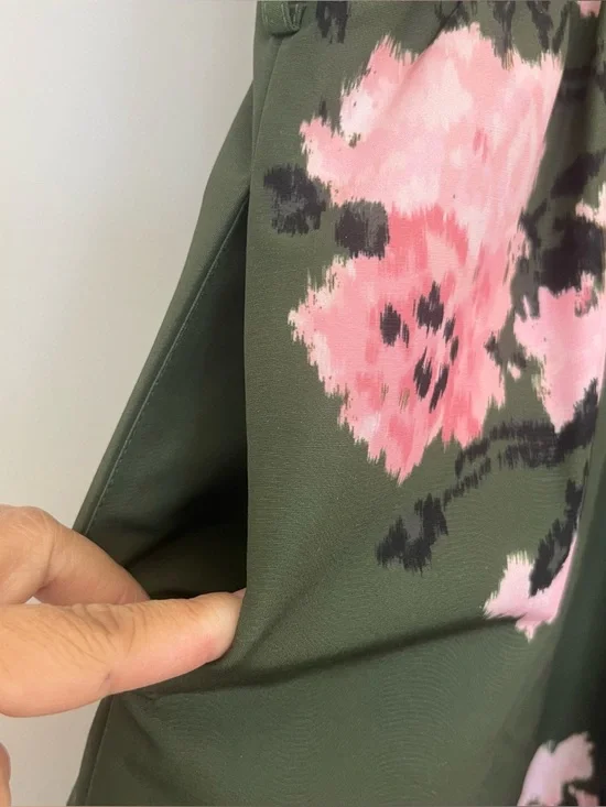 Tuckernuck Olive and Pressed Chloe Green Pink Floral Midi Dress Wide Sleeves Med - Picture 13 of 15